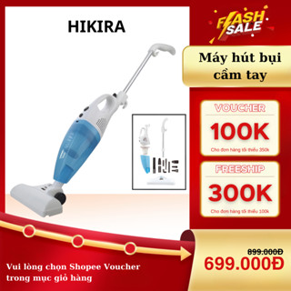 Máy hút bụi cầm tay HIKIRA Nhật Bản thiết kế gọn nhẹ lực hút siêu mạnh tặng kèm 9 đầu hút riêng biệt