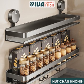  Kệ gia vị để đồ nhà bếp đa năng KIVA lắp đặt hút chân không chất liệu thép Carbon cao cấp. 