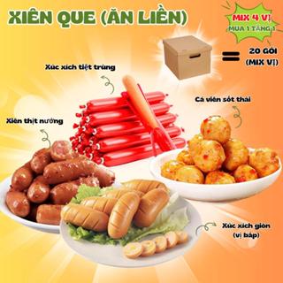 [MUA 1 TẶNG 1 HỘP]- Mua 1 Hộp Combo Mix 4 vị  Xúc Xích Bắp + Que nướng + Cá viên + xúc xích tiệt trùng (hộp 20 gói)