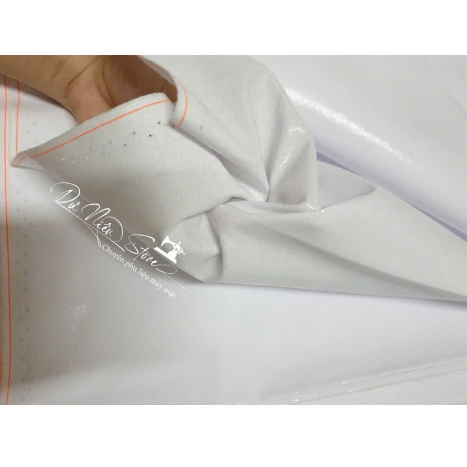 Keo vải biên cam cứng, mềm & dẻo ủi bâu áo, chân cổ, lưng quần,... khổ 1m2. trắng & đen- mex vải, mế