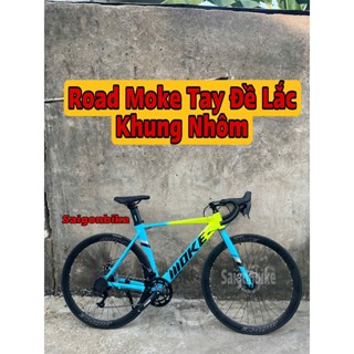 Xe Đạp Thể Thao Road Đề Lắc Moke Khung Nhôm Cho Chiều Cao 1m5, Bảo Hành Khung Sườn 12 Tháng Đạp Xe Đạp Sports (KèmĐồLắp)