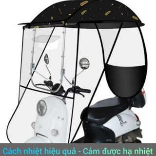 Mái che xe máy, phụ kiện xe máy, mái che, bạt phủ xe máy, bạt che xe máy, áo trùm xe máy, bạc che xe máy, rèm cạnh 435