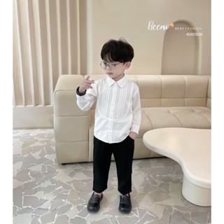 Bộ sơmi công tử ly nổi cho bé trai Beemo Chất liệu thô hàn cao cấp, thoáng khí Thiết kế áo sơ mi cổ đức B582