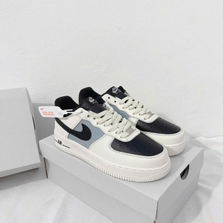 Giày thể thao Mũi Đen, Giày sneaker Cream And Black Đế Air Hót Trend Size Nam Nữ Full Box