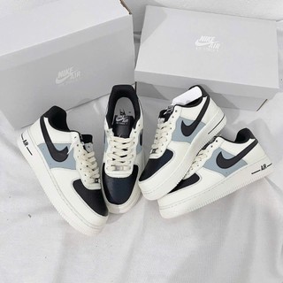 Giày thể thao Mũi Đen, Giày sneaker Cream And Black Đế Air Hót Trend Size Nam Nữ Full Box