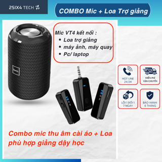 Micro Không Dây 3 Trong 1 VT4 Kết Nối Đa Năng Với Máy Tính, Điện thoại, Androi, Loa Trợ Giảng qua cổng 3.5