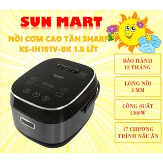 Nồi cơm điện cao tần Sharp KS-IH191V-BK/GL/RD 1.8 lít, lòng nồi 3mm, điều khiển cảm ứng, bảo hành 12 tháng toàn quốc