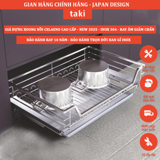 Kệ Xoong Nồi Tủ Bếp CELAENO, Giá Kéo Xoong Nồi - INOX 304 - Ray Âm Giảm Chấn, Bảo Hành Vĩnh Viễn, Có Thợ Lắp