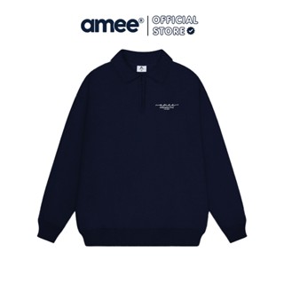 Áo Sweater Zip Amee Studio Nỉ 2 Da Cổ Bẻ Khóa Kéo Dành Cho Nam Nữ/ Signature