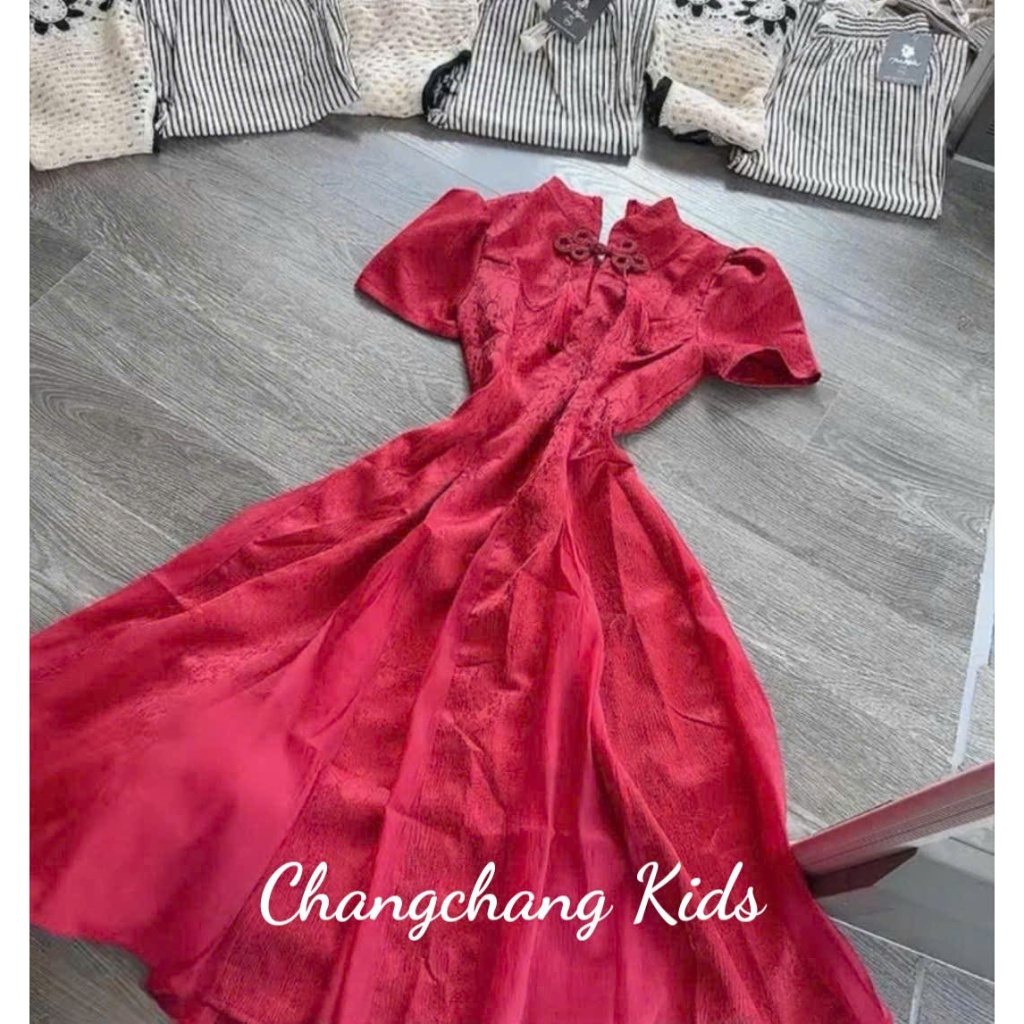 Đầm bé gái, đầm mẹ và bé,đầm cổ tàu cách tân bé gái size đại 12-60Kg,váy cách tân cổ tàu mẹ và bé gá