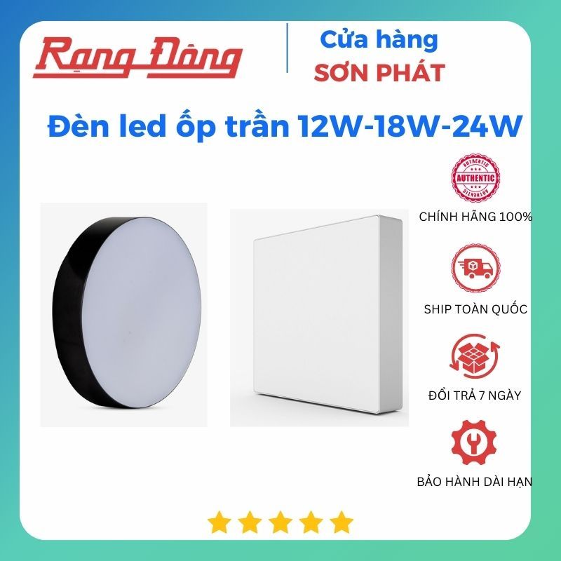 [HOT Sale] Đèn Led ốp nổi trần Rạng Đông 12W-18W-24W, 98% diện tích chiếu sáng, Model: LN29N