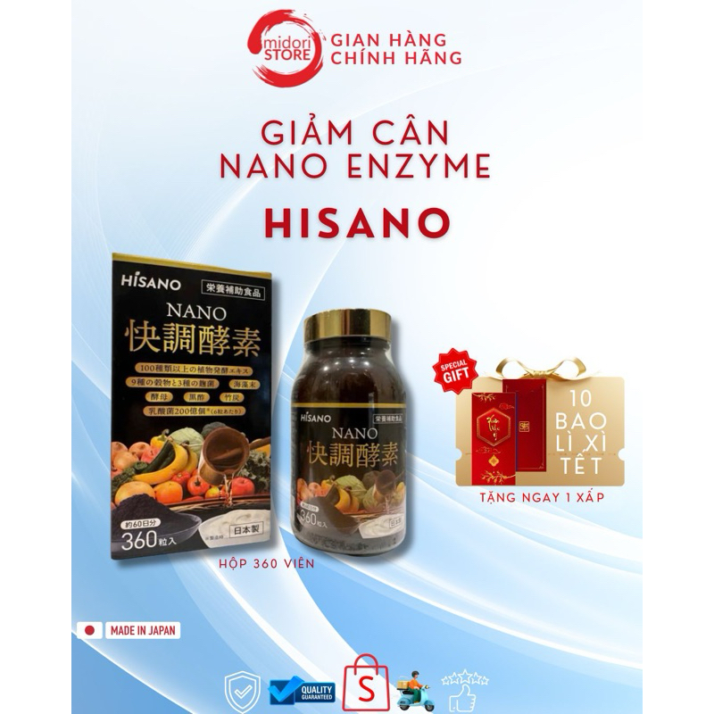 Viên uống Nano Enzyme Kaicho Hisano – 360 viên – Nội địa Nhật Bản