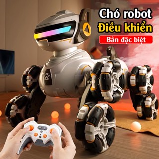 Robot Chó thông minh 8 bánh có thể di chuyển trên nhiều địa hình Có nhạc Có đèn led Có phun sương, Quà tặng 2025