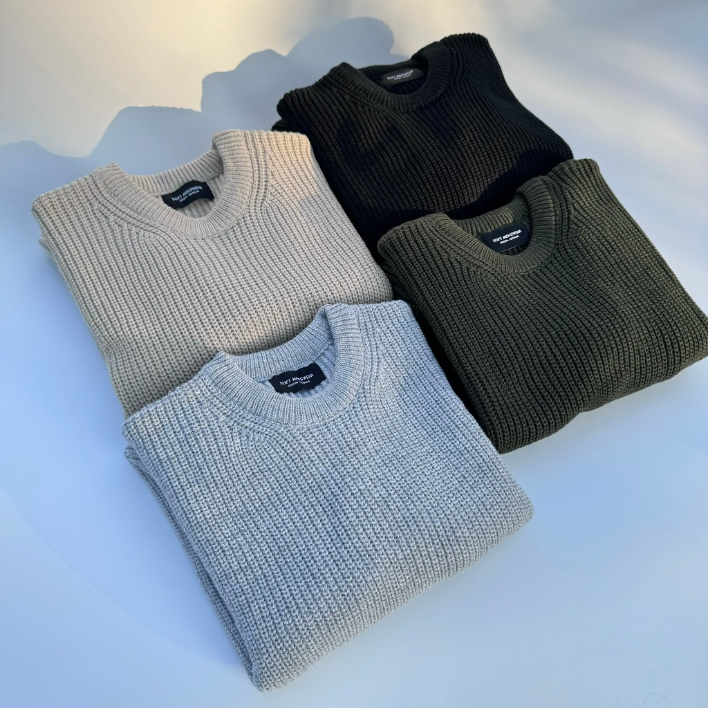 Áo Len Unisex chất len dày dặn họa tiết thêu cổ tròn-áo len nam nữ hàn quốc