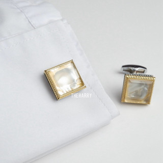 Cufflinks - 1 cặp Khuy măng sét bản to khảm trai sang trọng - quà tặng ý nghĩa - The Harry
