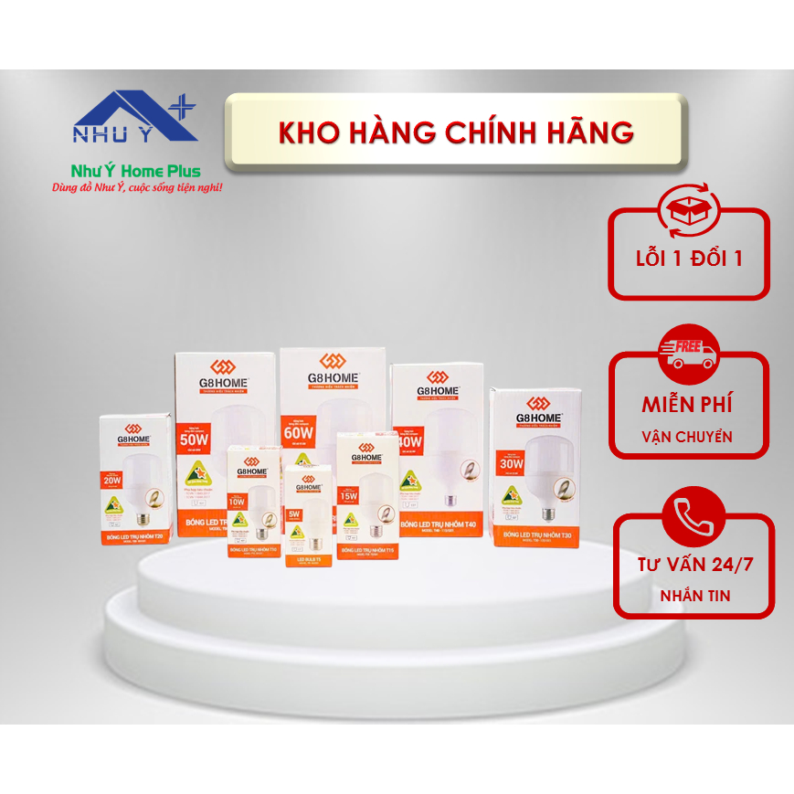   RẺ NHẤT SÀN  CHÍNH HÃNG G8 Bóng đèn led 10w 15w 20w 30w 40w 50w 60w búp trụ cao cấp Siêu Sáng,Tiết Kiệm Điện 
