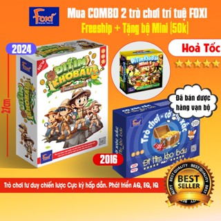  Board game Đi tìm kho báu phần 1 bản mới cao cấp Foxi-bàn cờ cứng-các chi tiết nhựa 