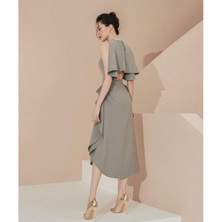 Váy Lane Jt Dante midi dress with sided ruffle! Chính hãng 100%! 1750K