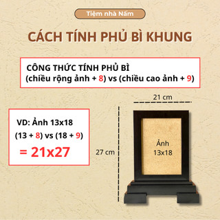 Khung hình đế thờ đen mã M202D, chất liệu Composite - tặng kèm mặt mica