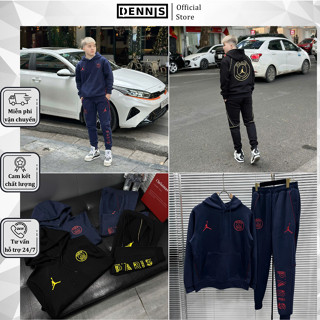 Bộ Quần Áo Hoodie Nam JD In Logo Tròn Sau Áo Siêu Chất - Bộ Quần Áo Nam Nữ Jóc Đan In Chữ Trước Ngực