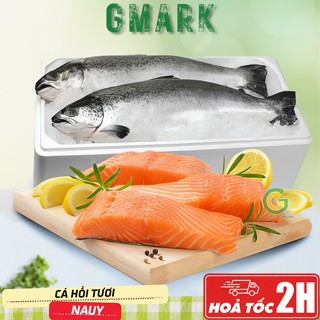 Cá Hồi NaUy Tươi Fillet tặng gừng hồng/wasabi Sashimi, áp chảo ngon béo Nhập Khẩu Gmark (Hỏa Tốc)
