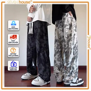 Quần ống rộng Tie Dye phong cách Hàn Quốc cho nam Hiphop Quần Dài Ống Rộng Phong Cách Hàn Unisex
