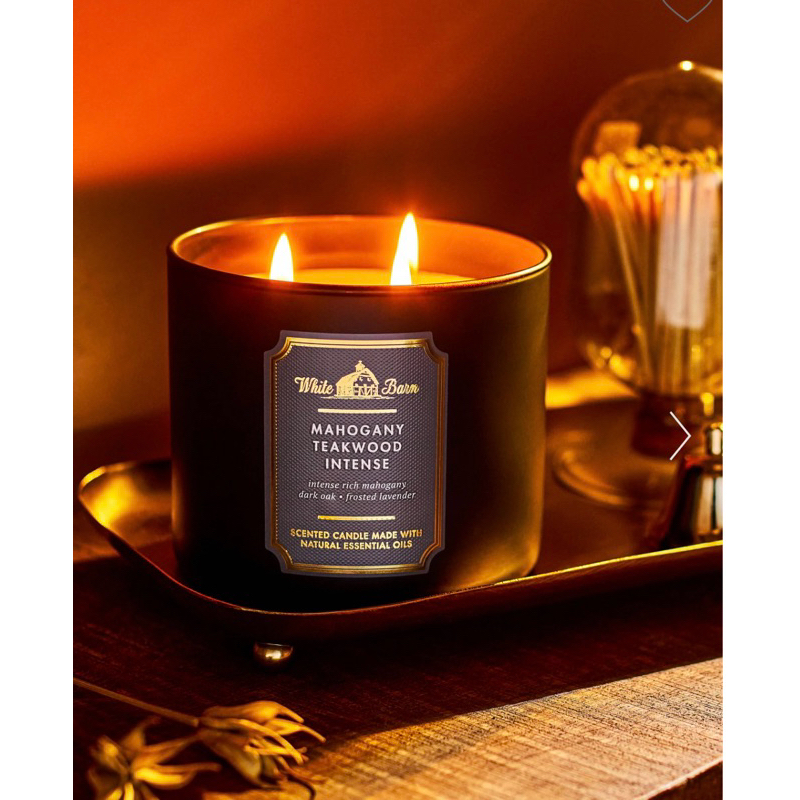 Nến thơm 3 bấc bath and body works Mahogany Teakwood Hight Intensity (411gr)
