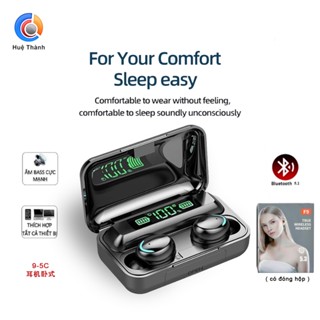 Tai Nghe Bluetooth F9-5C, Cảm Biến Vân Tay, Kiêm dây sạc và núm cao su tai nghe, Version 5.1 2024