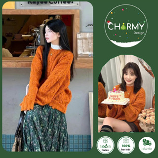  Áo Len Nữ Amelia Vải Len Lông Thỏ Mềm Mại Giữ Ấm Áo Sweater Nữ Len Vặn Thừng Tay Cá Tính Tua Rua Thời Trang Charmy Shop 