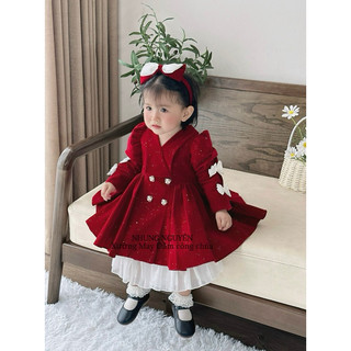 Set váy kèm Chân váy quần(trắng) Đầm Công Chúa Cho Bé Gái Cao Cấp tặng Kèm Cài Đầu Cute