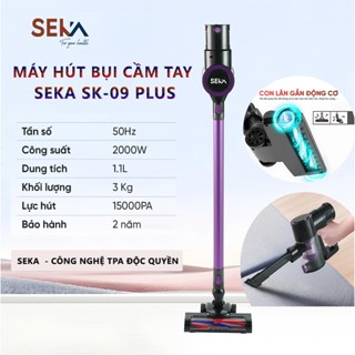 Máy hút bụi SEKA SK-09PLUS công suất 2000W với thiết kế nhỏ gọn cầm tay phù hợp cho gia đình, xe hơi, văn phòng-BH tháng