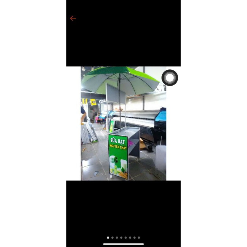 Xe Quầy Bán Sữa Hạt Gấp Gọn 80x40 Có Ô Dù