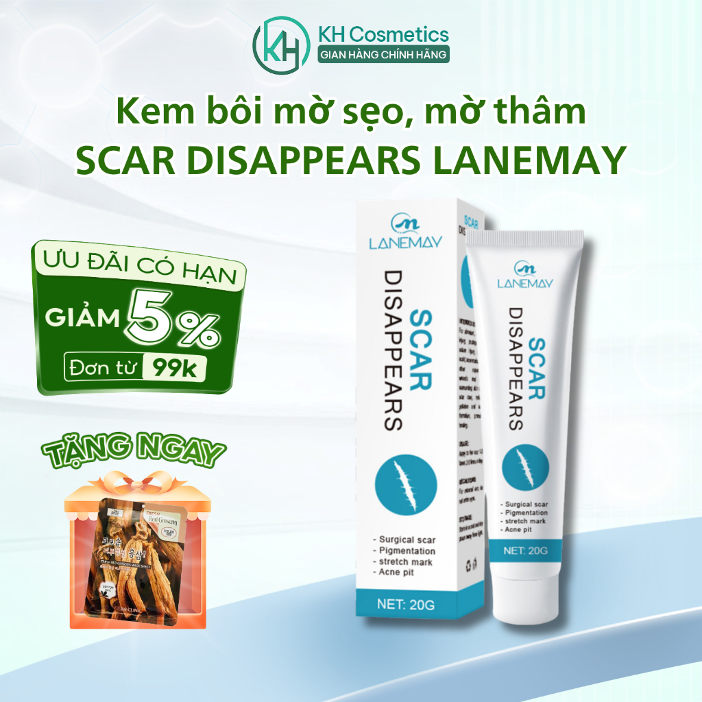 Kem mờ sẹo SCAR DISAPPEARS LANEMAY - Hỗ trợ làm mờ sẹo rỗ, sẹo lõm, cải thiện thâm hiệu quả