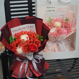  Bó hoa sáp 3 bông kèm hoa baby khô – Quà tặng ý nghĩa dành cho người bạn yêu thương trong mọi dịp 