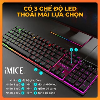 Bàn Phím Giả Cơ Gaming Imice AK-600 RGB Có Dây 104 Phím – Led Đổi Màu – Phím Cho Máy Tính, Laptop