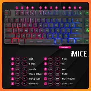 Bàn Phím Giả Cơ Gaming Imice AK-600 RGB Có Dây 104 Phím – Led Đổi Màu – Phím Cho Máy Tính, Laptop
