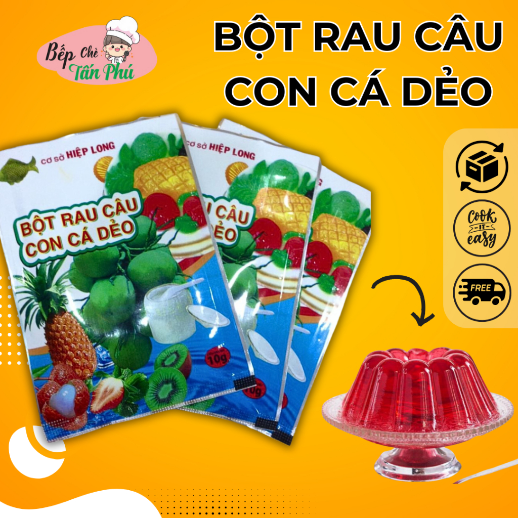 Bột rau câu con cá dẻo -Bếp chè Tấn Phú