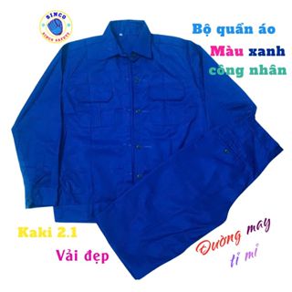 Bộ Quần Áo Công Nhân Màu Xanh, Bảo Hộ Lao Động SINCO SAFETY, Chất Liệu Kaki 2.1 - Thiết Kế Hiện Đại, Bền Đẹp