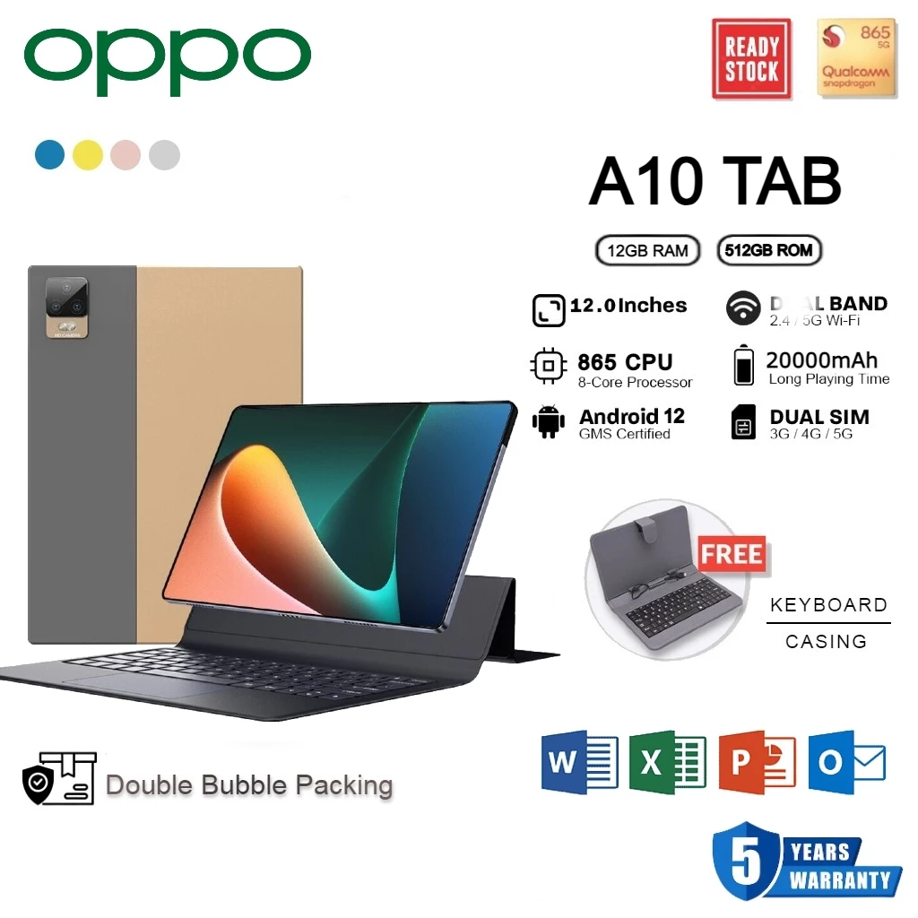 2025 MẪU MỚI Oppo Pad A12 Pro 12inch Android 12.0 [RAM 16GB 512GB ROM] Máy tính bảng Android hai SIM 4G LTE WiFi 2.4/5G