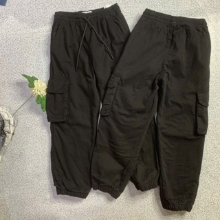 02375 Quần Jogger Kaki Túi  Hộp Lót Nỉ Bé Trai Màu Đen Hàng Xuất Nga TDSHOP