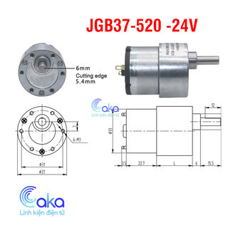 JGB37-520 - Động Cơ Giảm Tốc DC 24V 22rpm 45rpm 960rpm tùy chọn