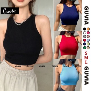Áo Croptop Ba Lỗ Nữ NGƯỢC Trơn Ôm Body Chất Tốt, Áo CRT Kiểu nữ ôm thun gân mềm mát GUVIA CR1