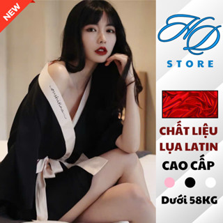 [Hỏa Tốc HCM] Áo Choàng Ngủ Lụa Latin Áo Choàng + Kèm Quần Tắm Váy Đầm Ngủ Nữ bộ ngủ Freesize 40-58kg - HD STORE