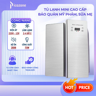  Tủ Lạnh Mini Cao Cấp Pitek 25L 2 cửa dọc điều chỉnh nhiệt độ trữ sữa bảo quản mỹ phẩm nước hoa 