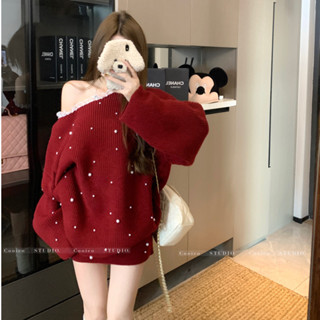   sẵn  Set len nữ áo len nữ lệch vai phối ren + chân váy hàng order đẹp nhà Oanhdilys 