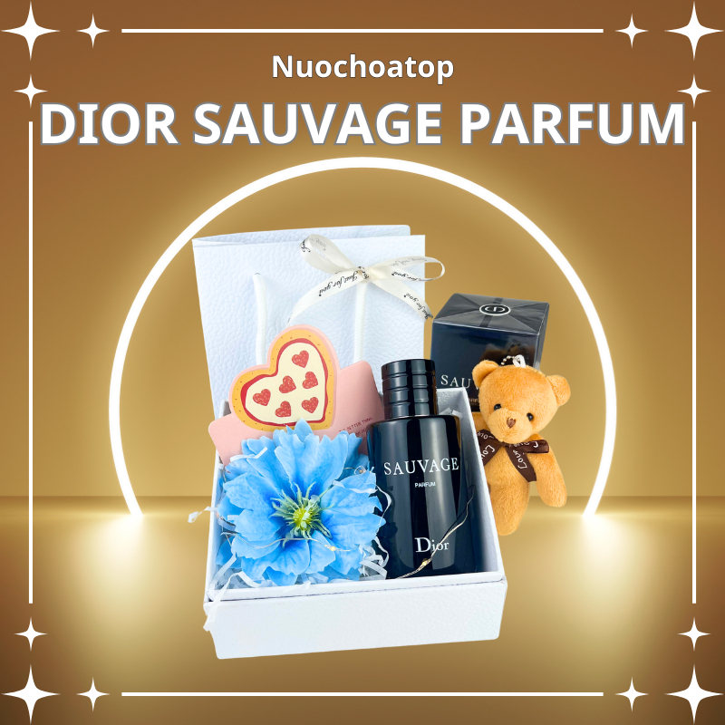 Hộp quà tặng Nước hoa Dior Sauvage Parfum 100ml - Hương thơm nam tính, mạnh mẽ, lưu hương siêu lâu