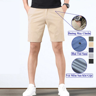  Quần Short Kaki Nam Khuy Cúc Trẻ Trung Quần Đùi Kaki Nam Cao Cấp Vicenzo Đứng Phom Vải Cotton Mềm Sau Khi Giặt 