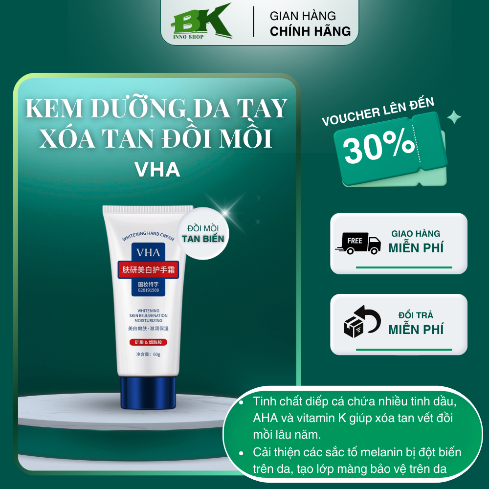 Kem Dưỡng Da Tay VHA – Xóa Mờ Nám, Tàn Nhang, Đồi Mồi, Dưỡng Ẩm Sâu, Giúp Làn Da Tay Luôn Mềm Mịn và Tươi Trẻ | BK INNO