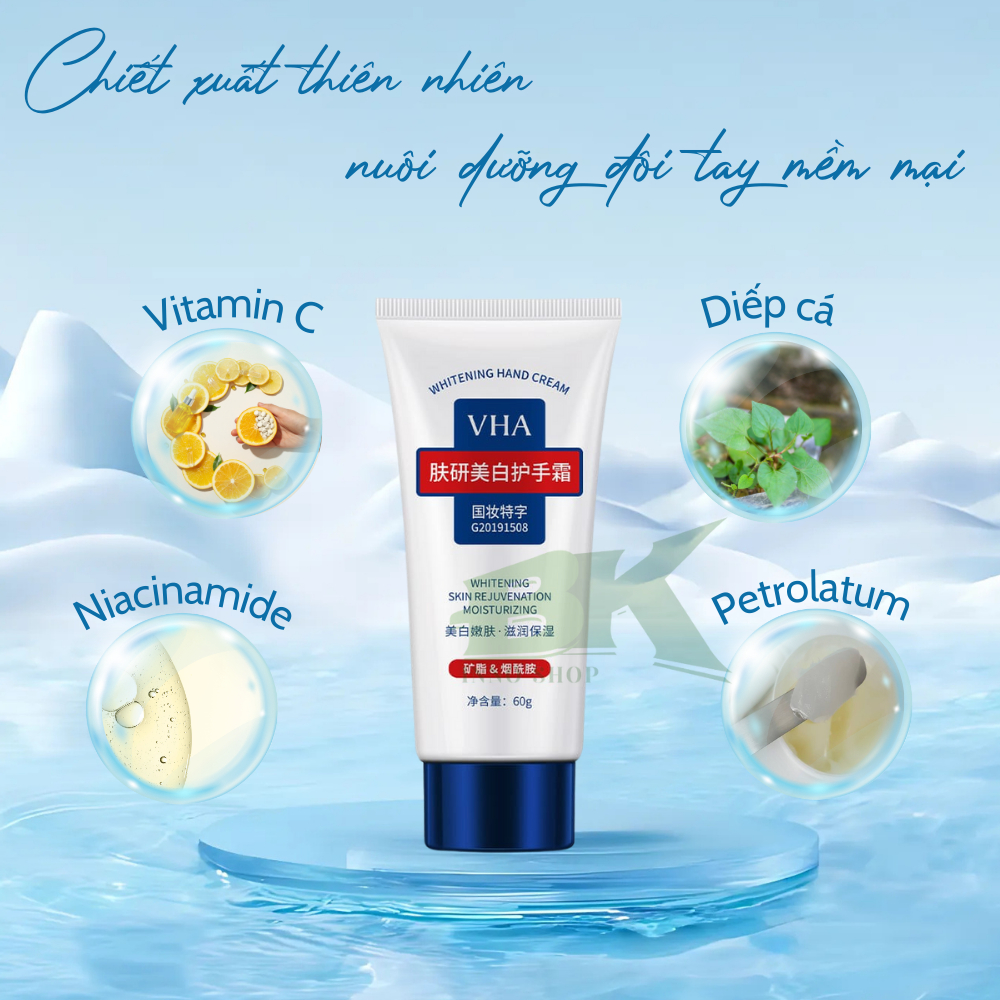 Kem Dưỡng Da Tay VHA – Xóa Mờ Nám, Tàn Nhang, Đồi Mồi, Dưỡng Ẩm Sâu, Giúp Làn Da Tay Luôn Mềm Mịn và Tươi Trẻ | BK INNO