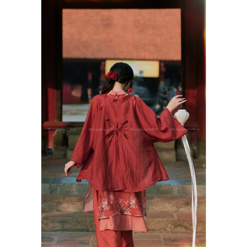 Áo khoác Giấy Dó - Lengdeng.Collect | Áo khoác freesize tơ crepe nhăn Lèng Dèng